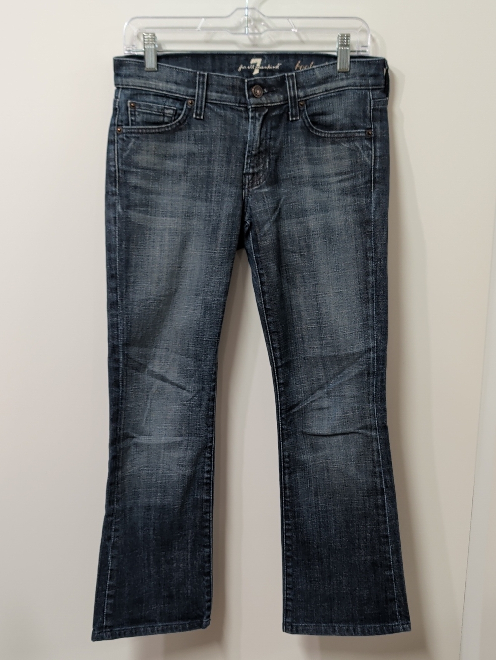 Vintage 7 For All Mankind Dark Wash Low-Rise Bootcut Jeans Size 27